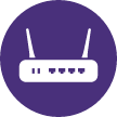 purple circle with icon inside symbolizing broadband connectivity