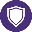 purple circle with shield icon symbolizing cybersecurity